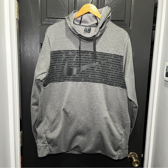 Nike Hoodie Center Check Gray Men’s Size XL Sweatshirt Performance - Picture 1 of 7